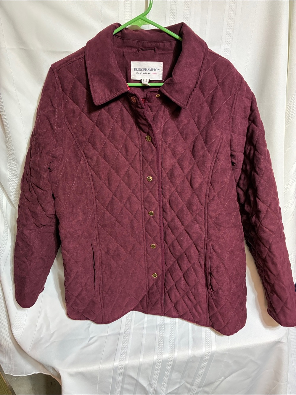 Isaac Mizrahi Quilted Burgundy Jacket